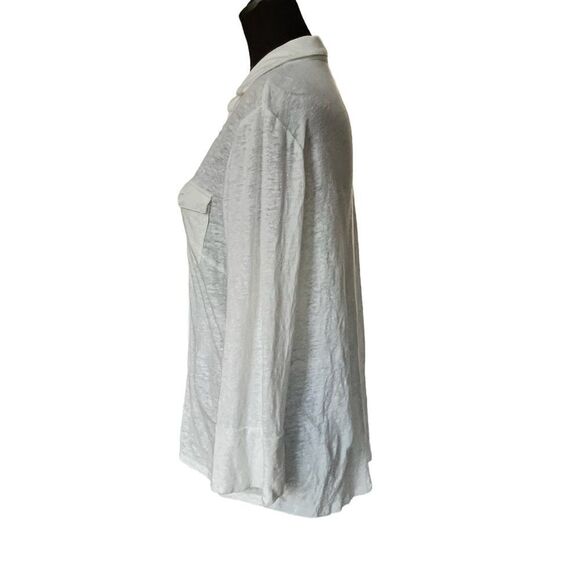 J. McLaughlin Brynn Linen Shirt Women's Size Large Lightweight Top - Picture 6 of 9